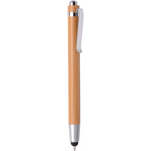 Kugelschreiber TOUCH BAMBOO , braun, silber, Bambus / Metall, 13,70cm (Länge), Bild 1