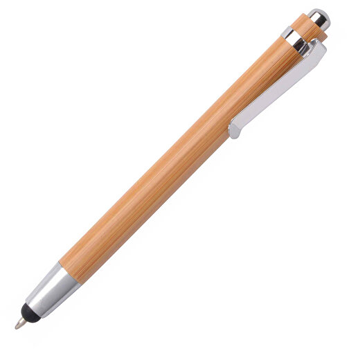 Kugelschreiber TOUCH BAMBOO , braun, silber, Bambus / Metall, 13,70cm (Länge), Bild 2