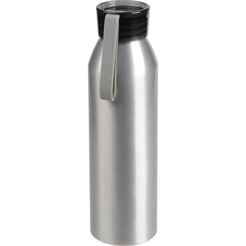 Aluminium Trinkflasche COLOURED , grau, Aluminium / Kunststoff / Silikon, 23,00cm (Höhe), Bild 1