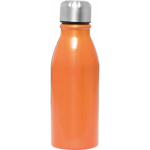 Aluminium Trinkflasche FANCY , orange, Aluminium / Edelstahl / Silikon, 22,00cm (Höhe), Bild 2