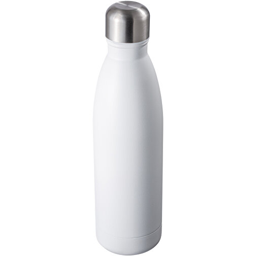 Thermotrinkflasche RETUMBLER-NIZZA , Retumbler, silber, weiß, Edelstahl, Kunststoff, 26,50cm x 4,30cm x 7,00cm (Länge x Höhe x Breite), Bild 1