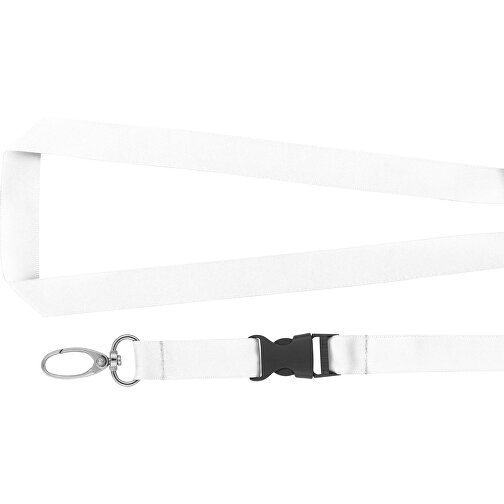 Schlüsselband Basic Oval , Promo Effects, weiß, Satin, 105,00cm x 1,60cm (Länge x Breite), Bild 4