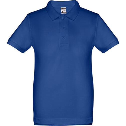 THC ADAM KIDS. Kurzärmeliges Baumwoll-Poloshirt Für Kinder (unisex) , königsblau, 100% Baumwolle, 10, 59,00cm x 43,00cm (Länge x Breite), Bild 1