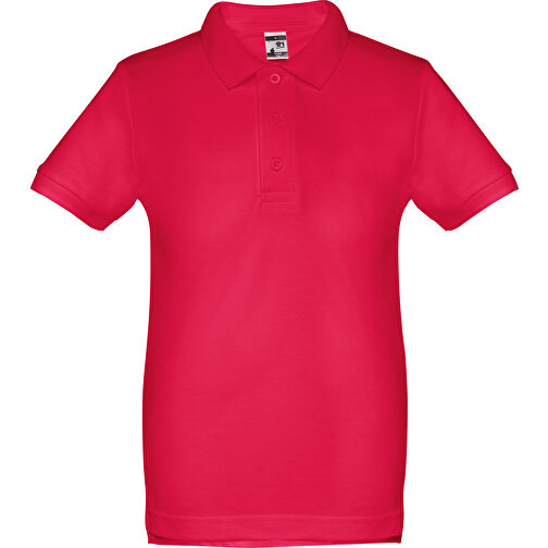 THC ADAM KIDS. Kurzärmeliges Baumwoll-Poloshirt Für Kinder (unisex) , rot, 100% Baumwolle, 12, 63,00cm x 46,00cm (Länge x Breite), Bild 1