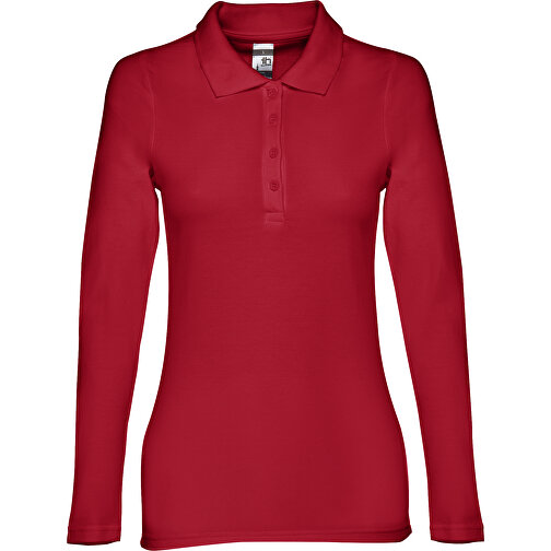 THC BERN WOMEN. Damen Langarm-Poloshirt , burgunder, 100% Baumwolle, M, 64,00cm x 43,00cm (Länge x Breite), Bild 1