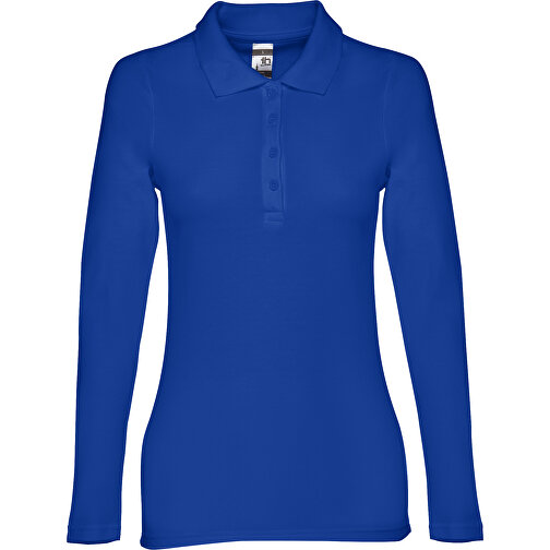 THC BERN WOMEN. Damen Langarm-Poloshirt , königsblau, 100% Baumwolle, XL, 68,00cm x 49,00cm (Länge x Breite), Bild 1