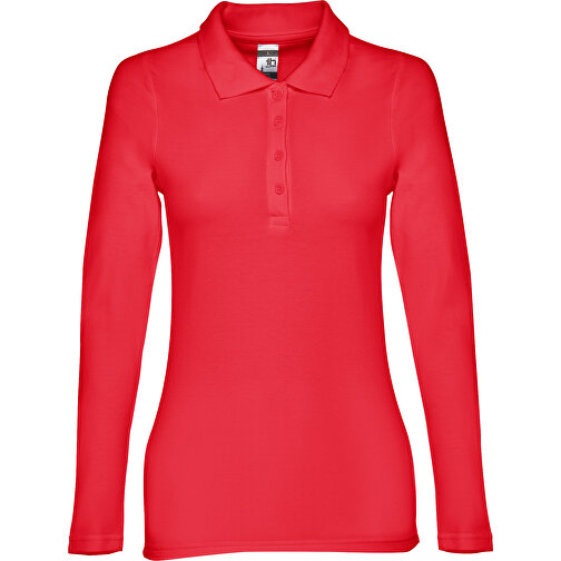 THC BERN WOMEN. Damen Langarm-Poloshirt , rot, 100% Baumwolle, XXL, 70,00cm x 52,00cm (Länge x Breite), Bild 1