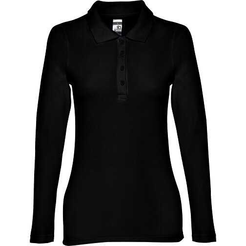 THC BERN WOMEN. Damen Langarm-Poloshirt , schwarz, 100% Baumwolle, XXL, 70,00cm x 52,00cm (Länge x Breite), Bild 1