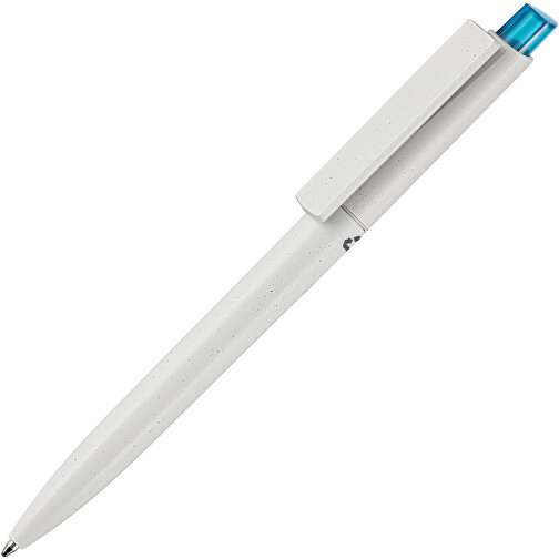 Kugelschreiber CREST RECYCLED + Grau , Ritter-Pen, grau recycled/caribic-blau TR/FR, ABS-Kunststoff, 149,00cm (Länge), Bild 2