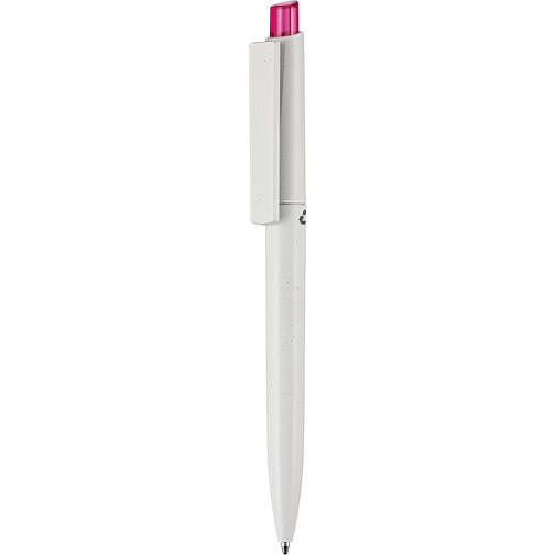 Kugelschreiber CREST RECYCLED + Grau , Ritter-Pen, grau recycled/magenta-pink TR/FR, ABS-Kunststoff, 149,00cm (Länge), Bild 1