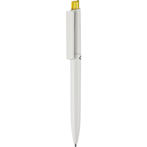 Kugelschreiber CREST RECYCLED + Grau , Ritter-Pen, grau recycled/ananas-gelb TR/FR, ABS-Kunststoff, 149,00cm (Länge), Bild 1