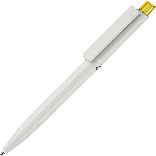 Kugelschreiber CREST RECYCLED + Grau , Ritter-Pen, grau recycled/ananas-gelb TR/FR, ABS-Kunststoff, 149,00cm (Länge), Bild 2