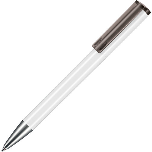 Kugelschreiber LIFT ST , Ritter-Pen, weiß/smoke grey, ABS-Kunststoff, 140,00cm (Länge), Bild 2