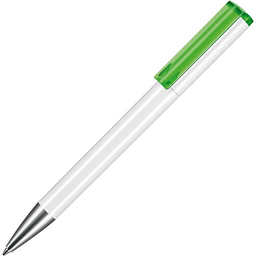 Kugelschreiber LIFT ST , Ritter-Pen, weiß/gras grün TR., ABS-Kunststoff, 140,00cm (Länge), Bild 2