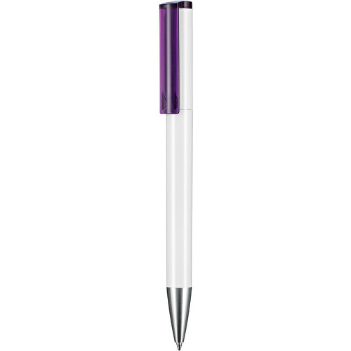 Kugelschreiber LIFT ST , Ritter-Pen, weiss/pflaume-lila TR/FR, ABS-Kunststoff, 140,00cm (Länge), Bild 1
