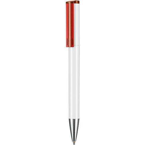 Kugelschreiber LIFT ST , Ritter-Pen, weiss/kirsch-rot TR/FR, ABS-Kunststoff, 140,00cm (Länge), Bild 1