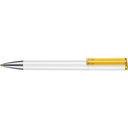 Kugelschreiber LIFT ST , Ritter-Pen, weiss/mango-gelb TR/FR, ABS-Kunststoff, 140,00cm (Länge), Bild 3