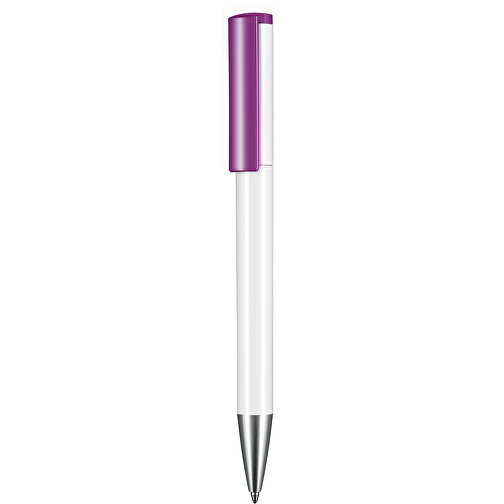 Kugelschreiber LIFT , Ritter-Pen, weiß/violett, ABS-Kunststoff, 140,00cm (Länge), Bild 1