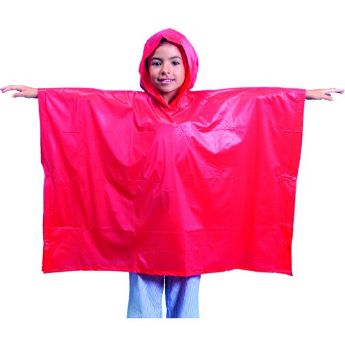 Poncho TEO , rot, PVC, 18,00cm x 15,00cm (Länge x Breite), Bild 1