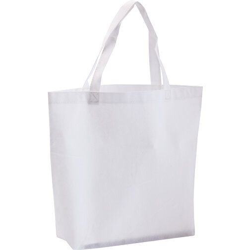 Tasche SHOPPER , weiß, Vliesstoff, 40,00cm x 10,00cm x 35,00cm (Länge x Höhe x Breite), Bild 1