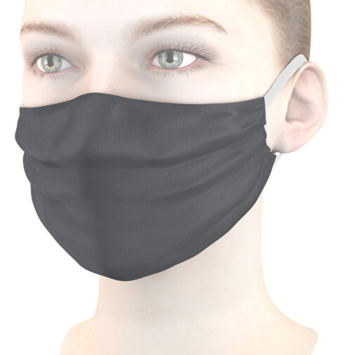 Mund-Nasen-Maske , dunkelgrau, Polyester, 11,00cm x 9,00cm (Länge x Breite), Bild 1