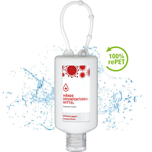 Gel desinfectante de manos (DIN EN 1500), 50 ml Bumper frost, Body Label (R-PET), Imagen 1