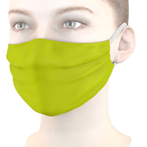 Mund-Nasen-Maske , grüngelb, Polyester, 11,00cm x 9,00cm (Länge x Breite), Bild 1
