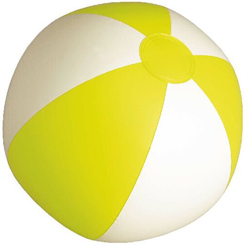 Strandball PORTOBELLO , weiß / gelb, PVC, , Bild 1