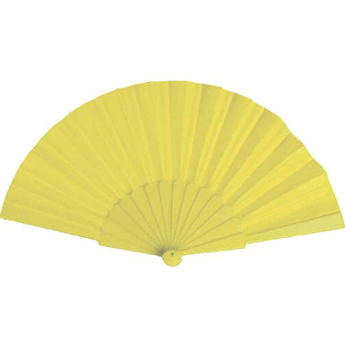 Fächer TELA , gelb, Plastikstäbchen, 43,00cm x 23,00cm (Länge x Breite), Bild 1