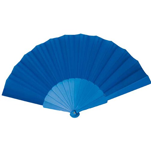Fächer TELA , blau, Plastikstäbchen, 43,00cm x 23,00cm (Länge x Breite), Bild 1