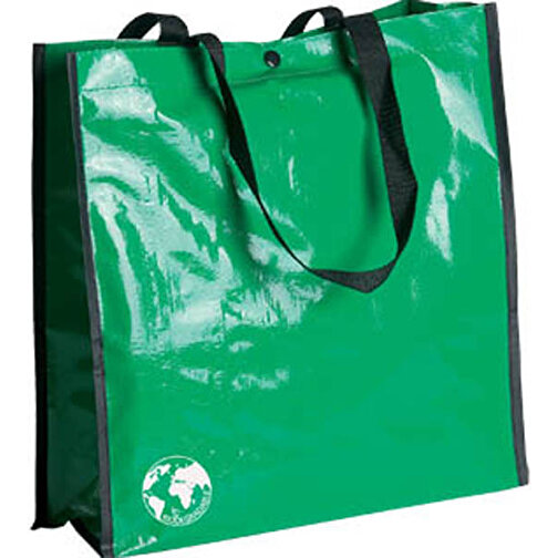 Tasche RECYCLE , grün, PP-Woven 120 g/ m2, 38,00cm x 12,50cm x 38,00cm (Länge x Höhe x Breite), Bild 1
