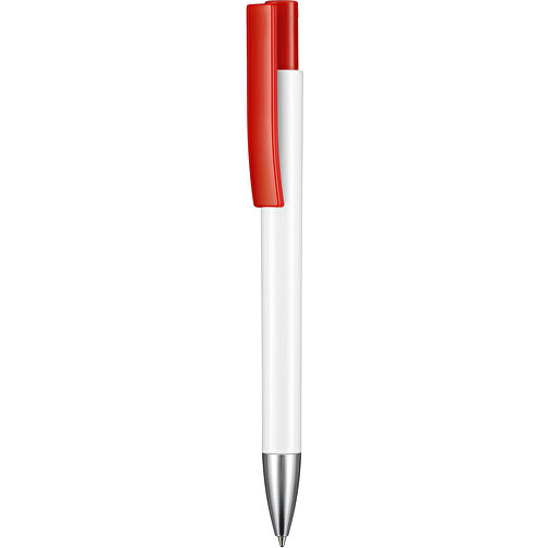Kugelschreiber STRATOS , Ritter-Pen, signalrot/weiss, ABS-Kunststoff, 14,50cm (Länge), Bild 1