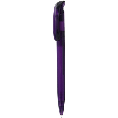 Kugelschreiber CLEAR TRANSPARENT , Ritter-Pen, pflaumen-lila, ABS-Kunststoff, 14,80cm (Länge), Bild 1