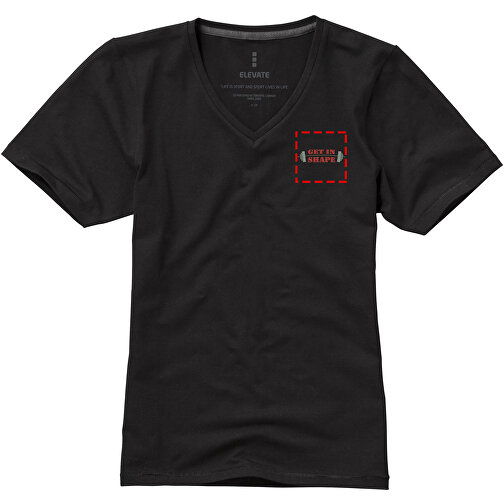 Kawartha T-Shirt Für Damen Mit V-Ausschnitt , Green Concept, schwarz, Single jersey Strick 95% Bio Baumwolle, 5% Elastan, 200 g/m2, S, , Bild 4