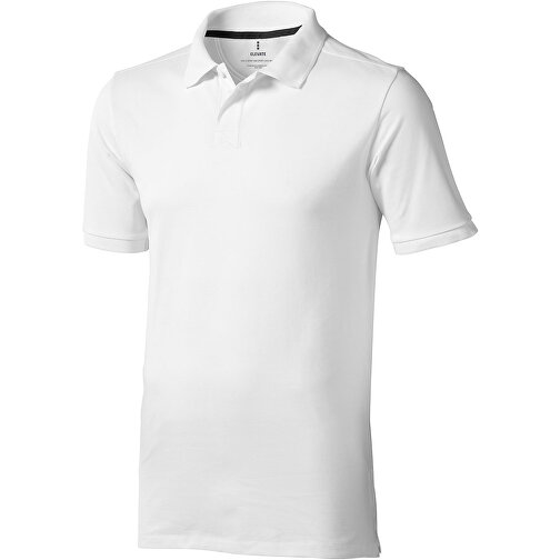 Calgary Poloshirt Für Herren , weiß, Piqué Strick 100% BCI Baumwolle, 200 g/m2, S, , Bild 1