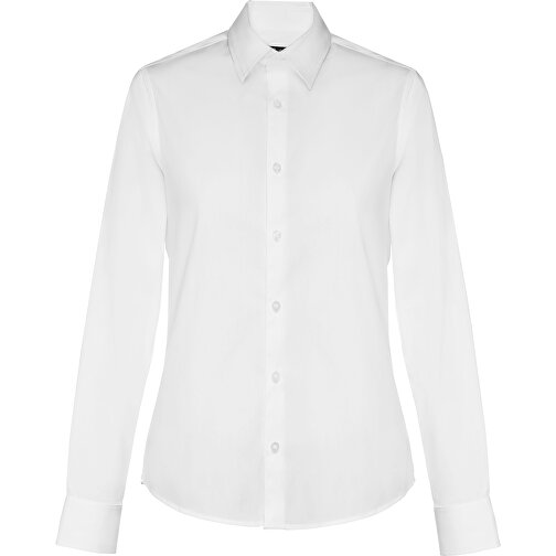 THC PARIS WOMEN WH. Langärmeliges Popeline-Hemd Für Frauen. Weiße Farbe , weiß, Baumwolle, Polyamid und Elasthan, XL, 72,00cm x 56,00cm (Länge x Breite), Bild 1