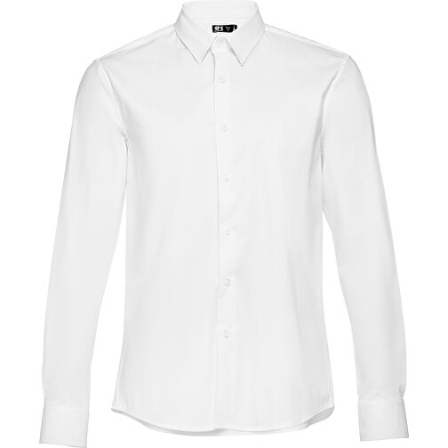 THC PARIS WH. Langärmliges Popeline-Hemd Für Herren. Weiße Farbe , weiß, Baumwolle, Polyamid und Elasthan, M, 69,00cm x 48,00cm (Länge x Breite), Bild 1