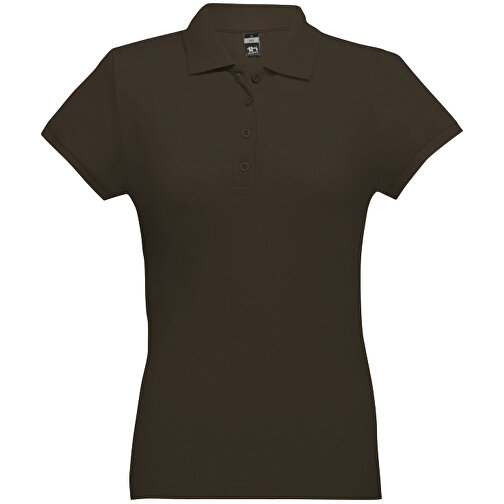 THC EVE. Damen Poloshirt , dunkelbraun, 100% Baumwolle, M, 62,00cm x 43,00cm (Länge x Breite), Bild 1
