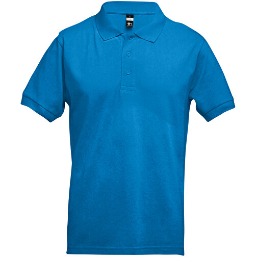 THC ADAM. Kurzarm-Poloshirt Aus Baumwolle Für Herren , wasserblau, 100% Baumwolle, S, 67,50cm x 46,00cm (Länge x Breite), Bild 1