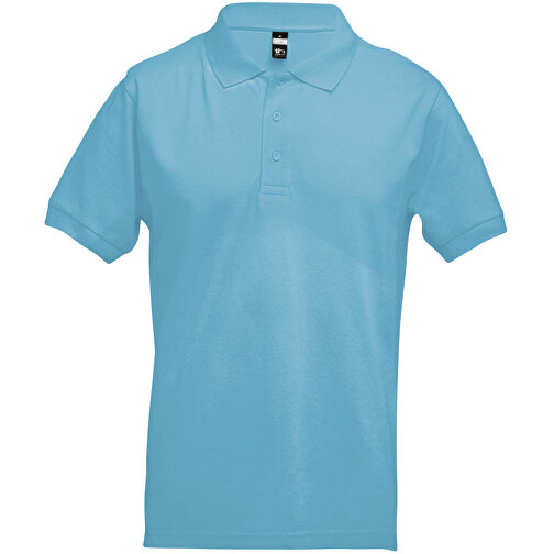 THC ADAM. Kurzarm-Poloshirt Aus Baumwolle Für Herren , hellblau, 100% Baumwolle, XL, 73,00cm x 58,00cm (Länge x Breite), Bild 1