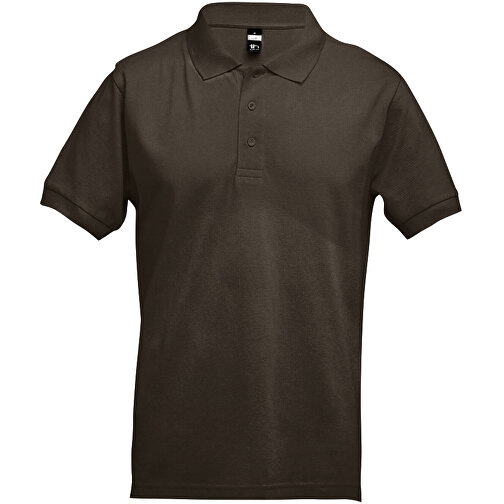THC ADAM. Kurzarm-Poloshirt Aus Baumwolle Für Herren , dunkelbraun, 100% Baumwolle, XL, 73,00cm x 58,00cm (Länge x Breite), Bild 1