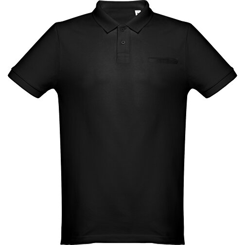 THC DHAKA. Herren Poloshirt , schwarz, 100% Baumwolle, XXL, 77,50cm x 61,00cm (Länge x Breite), Bild 2