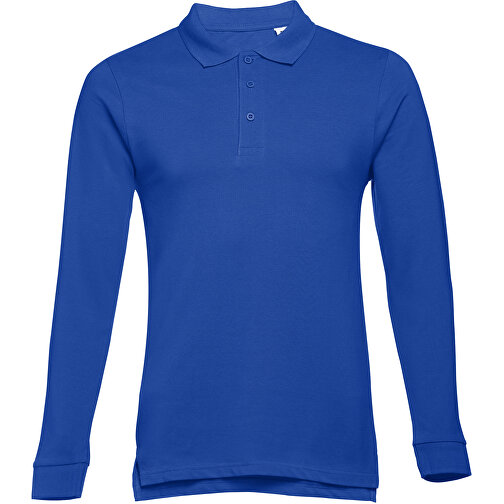 THC BERN. Langarm-Poloshirt Für Herren Aus Kardierter Baumwolle , königsblau, 100% Baumwolle, M, 69,50cm x 50,00cm (Länge x Breite), Bild 1