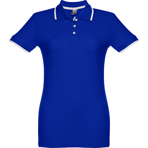 THC ROME WOMEN. 'Slim Fit' Damen Poloshirt , königsblau, 100% Baumwolle, S, 63,00cm x 42,00cm (Länge x Breite), Bild 1