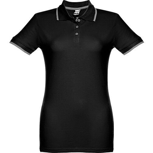 THC ROME WOMEN. 'Slim Fit' Damen Poloshirt , grau, 100% Baumwolle, S, 63,00cm x 42,00cm (Länge x Breite), Bild 2