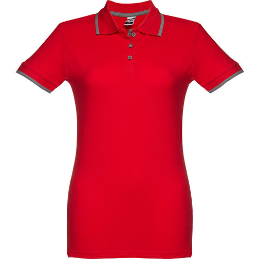THC ROME WOMEN. 'Slim Fit' Damen Poloshirt , rot, 100% Baumwolle, XL, 71,00cm x 53,00cm (Länge x Breite), Bild 1