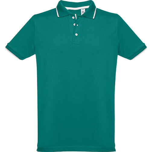 THC ROME. 'Slim Fit' Herren Poloshirt , dunkelgrün, 100% Baumwolle, S, 70,00cm x 48,00cm (Länge x Breite), Bild 1
