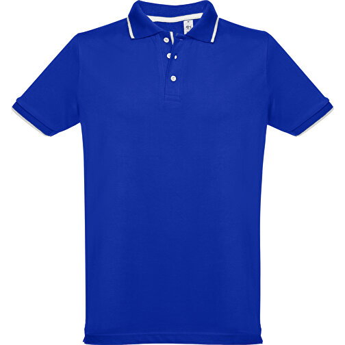 THC ROME. Zweifarbiges Baumwoll-Poloshirt Für Herren , königsblau, 100% Baumwolle, XXL, 78,00cm x 60,00cm (Länge x Breite), Bild 1