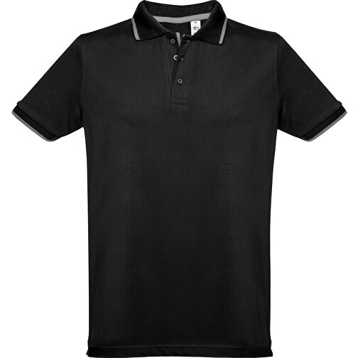 THC ROME. Zweifarbiges Baumwoll-Poloshirt Für Herren , grau, 100% Baumwolle, L, 74,00cm x 54,00cm (Länge x Breite), Bild 2