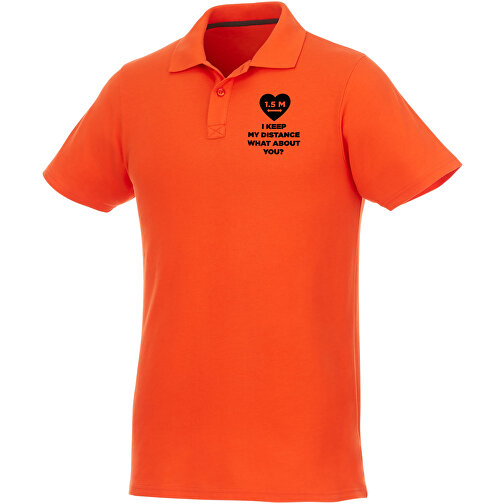 Helios Poloshirt Für Herren , orange, Piqué Strick 100% BCI Baumwolle, 180 g/m2, L, , Bild 3